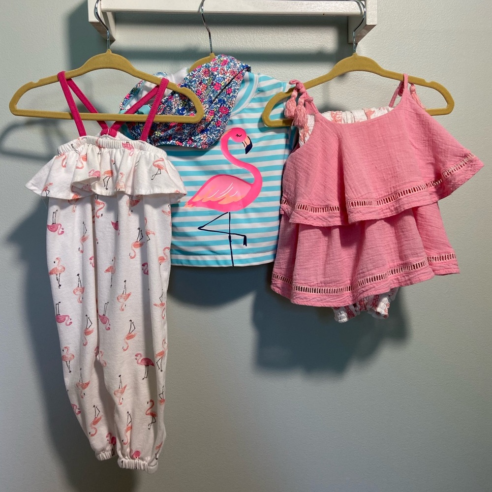 Baby girls summer bundle - set, swimsuit, jumpsuit